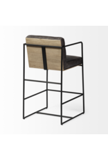 Stamford Counter Stool in Black Leather