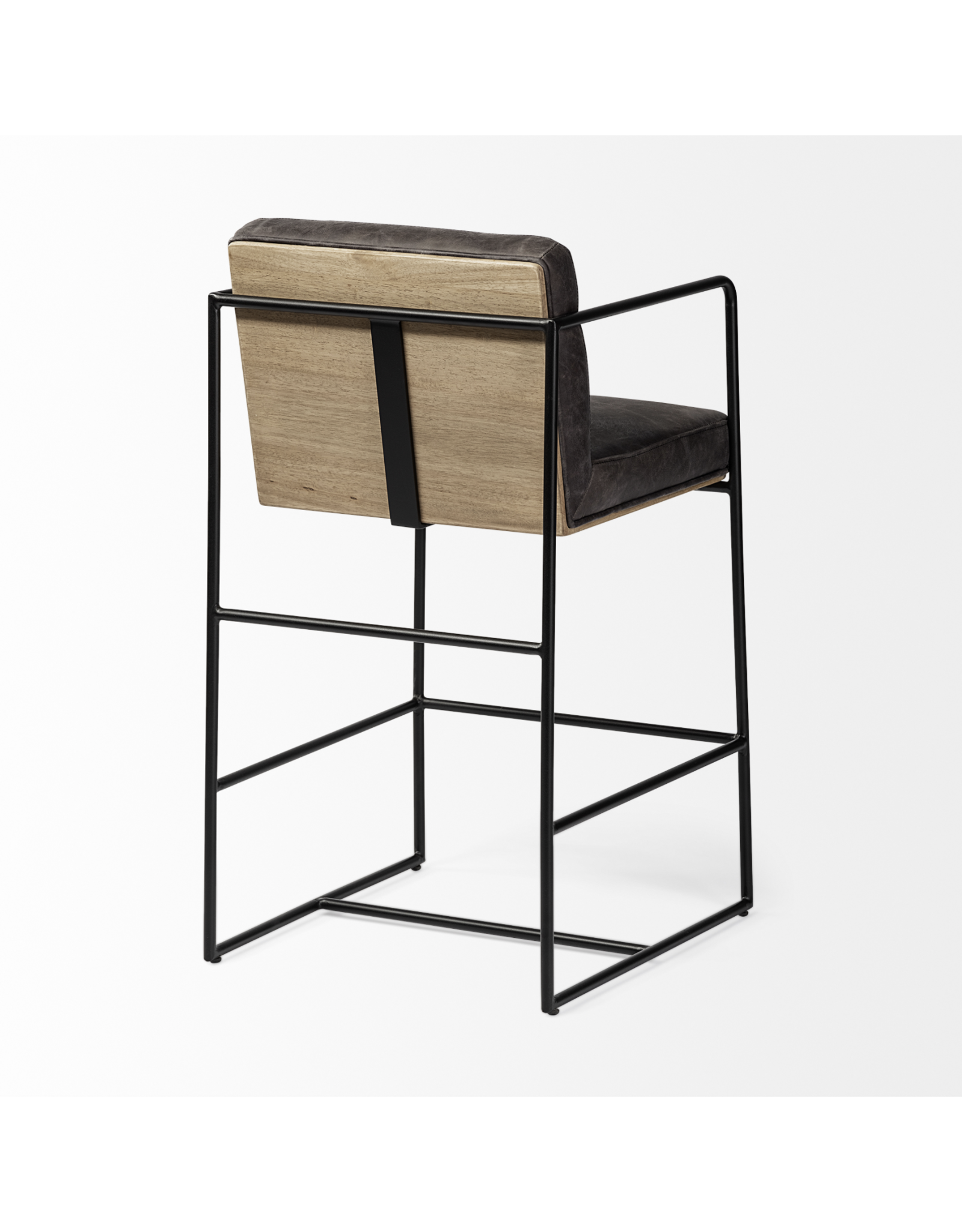 Stamford Counter Stool in Black Leather