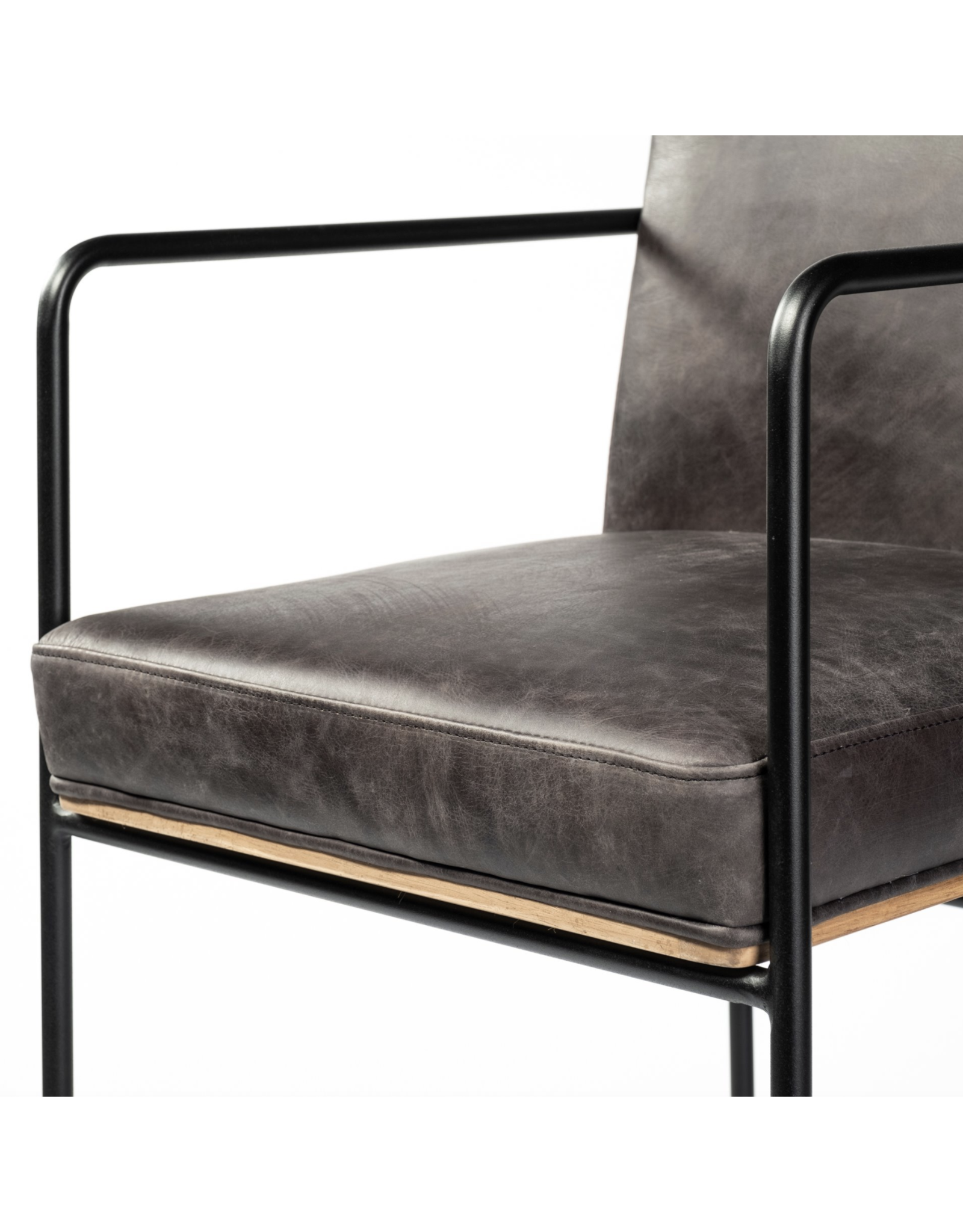 Stamford Counter Stool in Black Leather