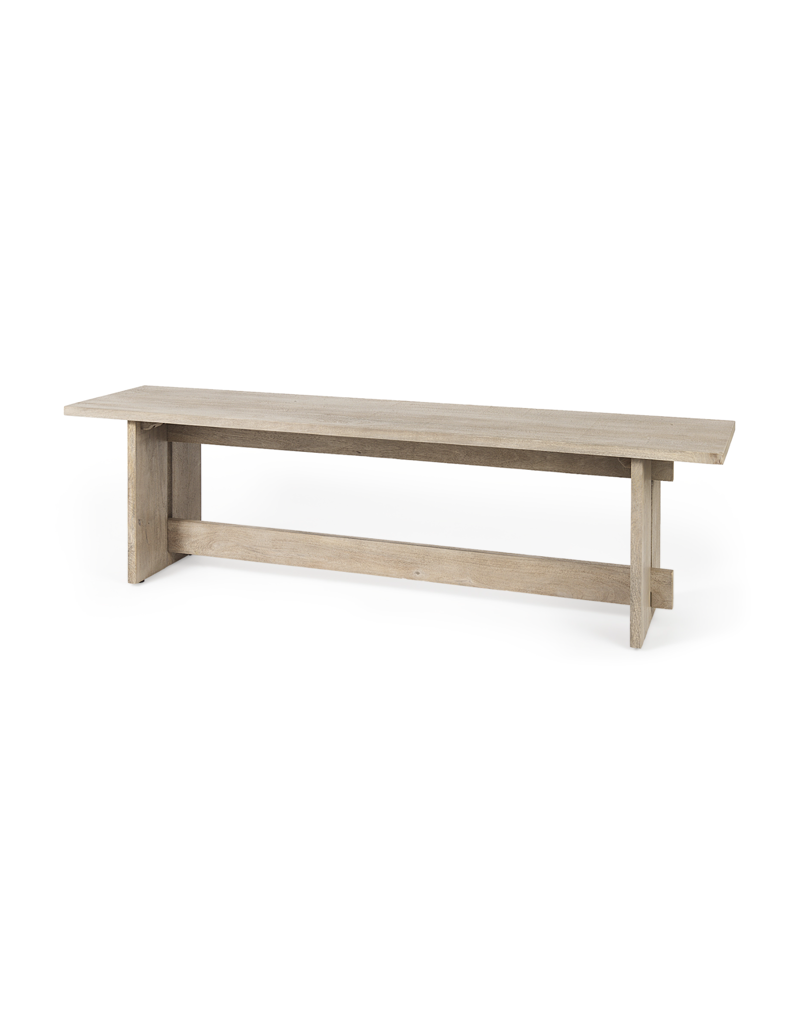 Aida Dining Bench in Light Grey Wood