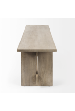 Aida Dining Bench in Light Grey Wood