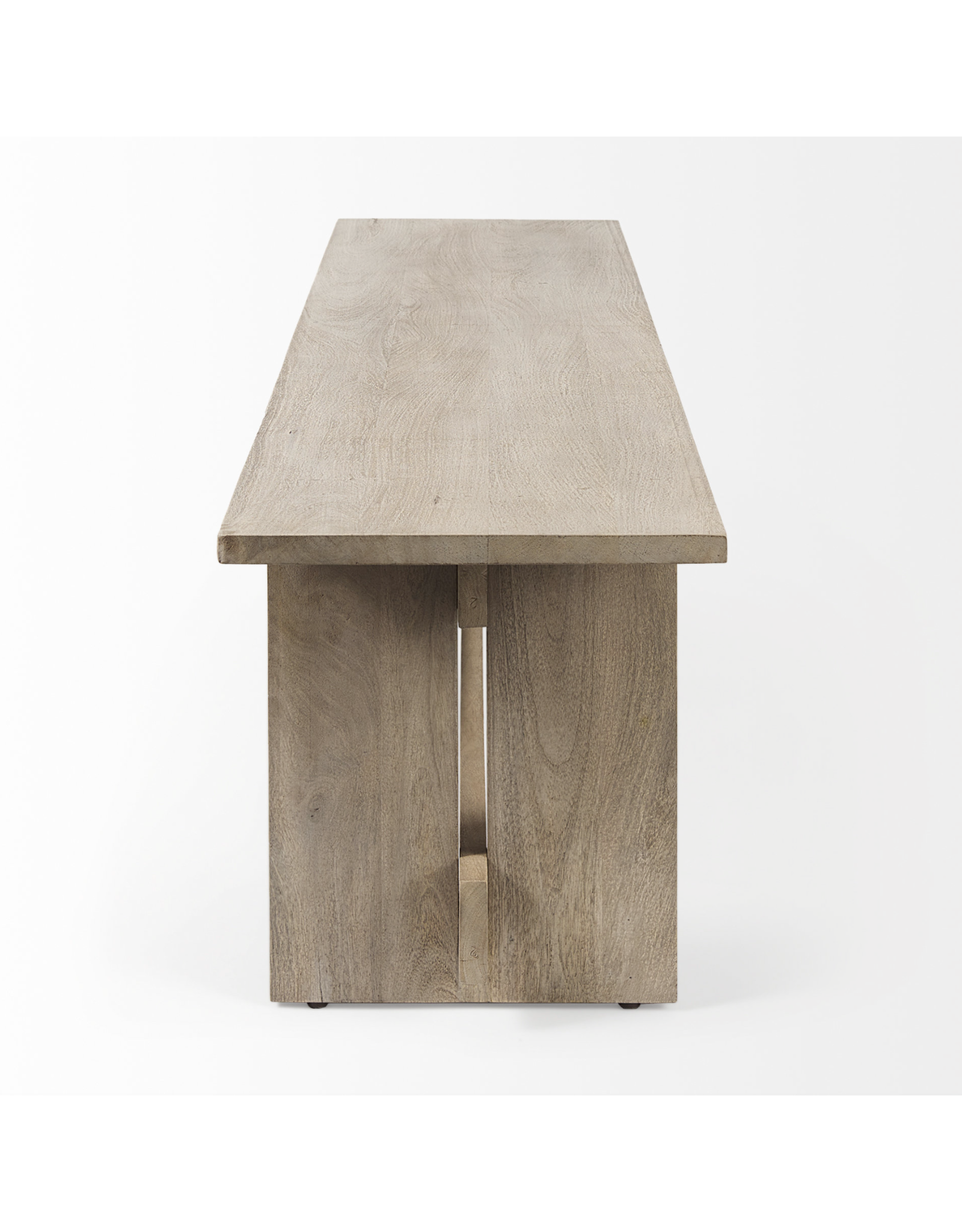 Aida Dining Bench in Light Grey Wood