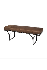 Jessie Accent Bench in Brown Leather