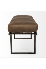 Jessie Accent Bench in Brown Leather