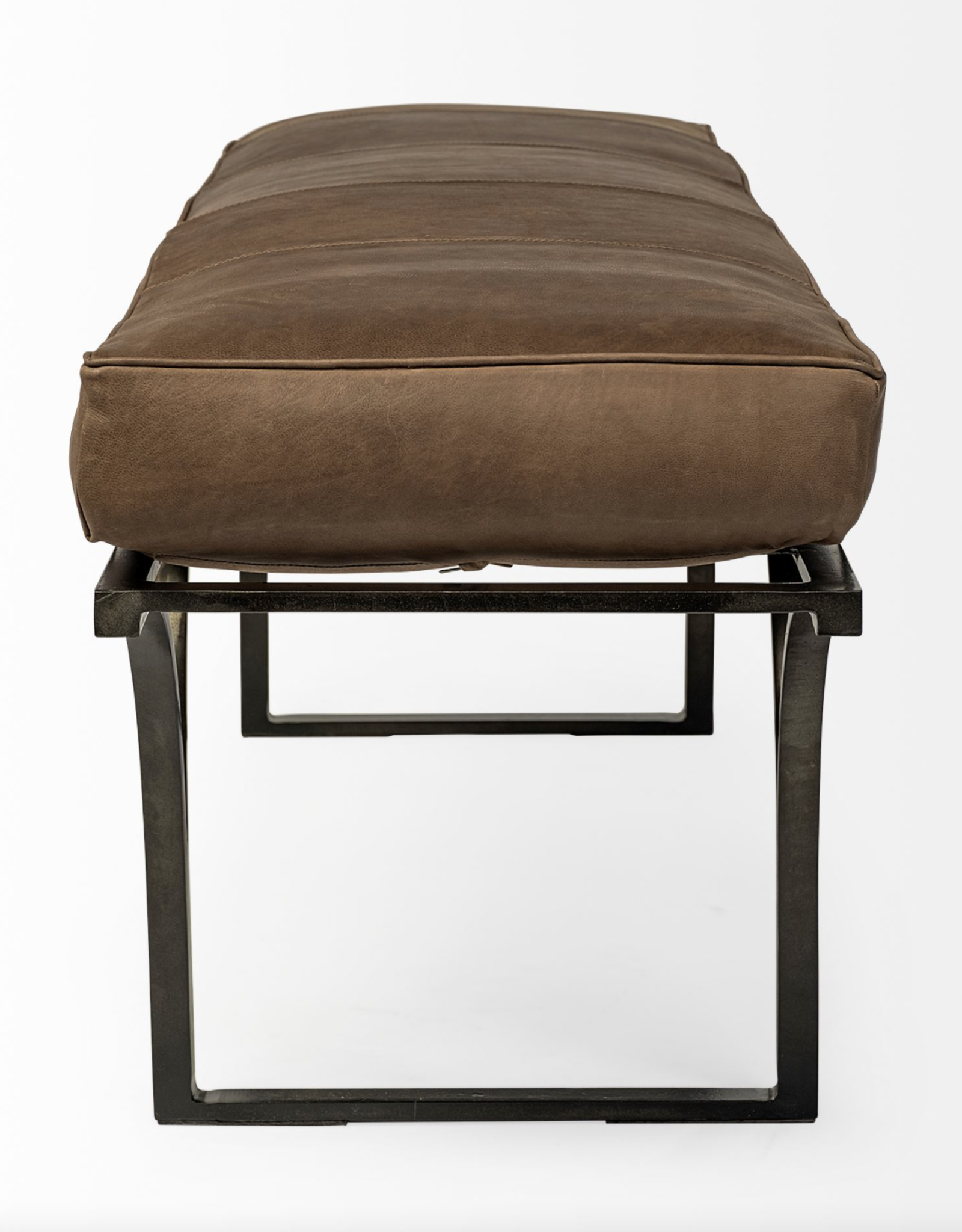 Jessie Accent Bench in Brown Leather