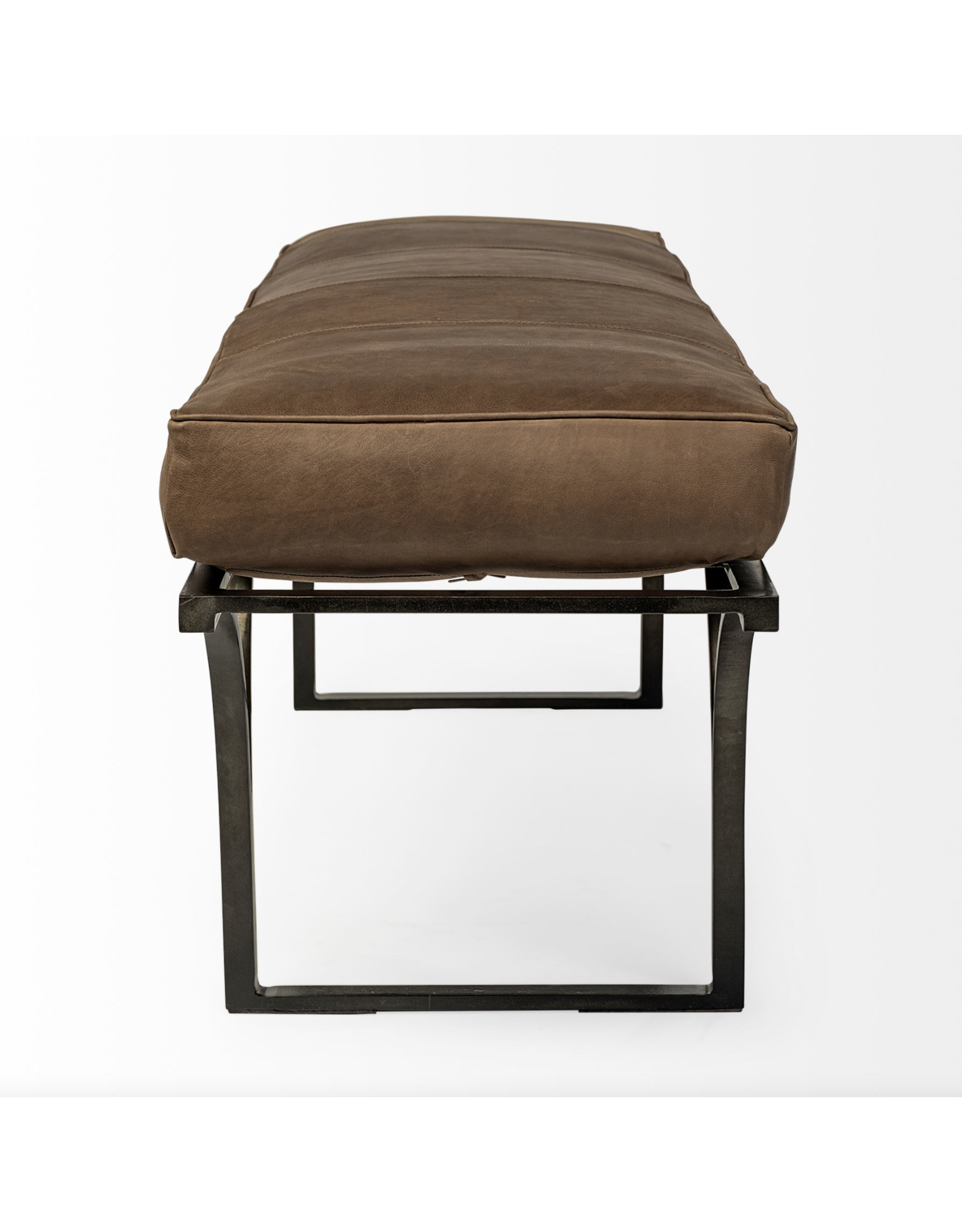 Jessie Accent Bench in Brown Leather