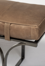 Jessie Accent Bench in Brown Leather