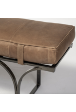 Jessie Accent Bench in Brown Leather