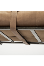 Jessie Accent Bench in Brown Leather