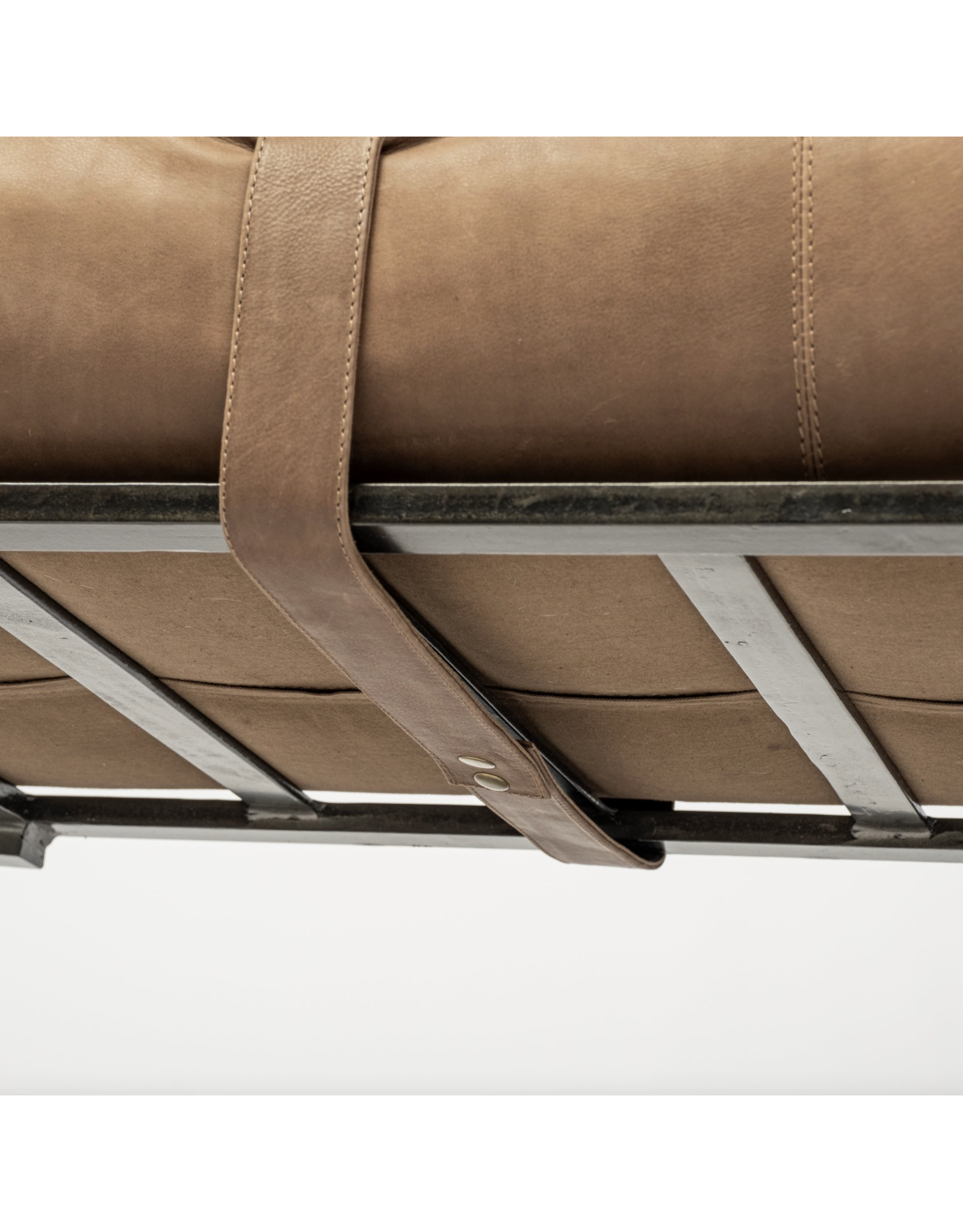 Jessie Accent Bench in Brown Leather