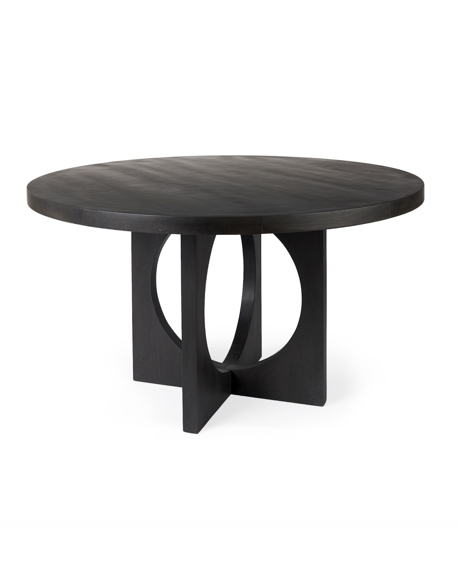 Liesl Round Dining Table in Black Wood