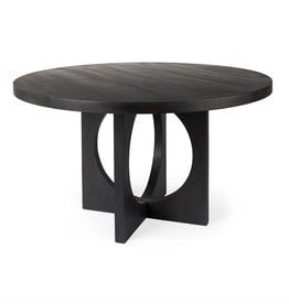 Liesl Round Dining Table in Black Wood