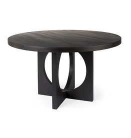 Liesl Round Dining Table in Black Wood