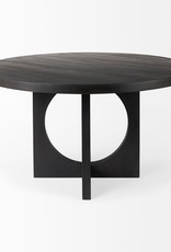 Liesl Round Dining Table in Black Wood