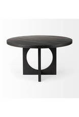 Liesl Round Dining Table in Black Wood