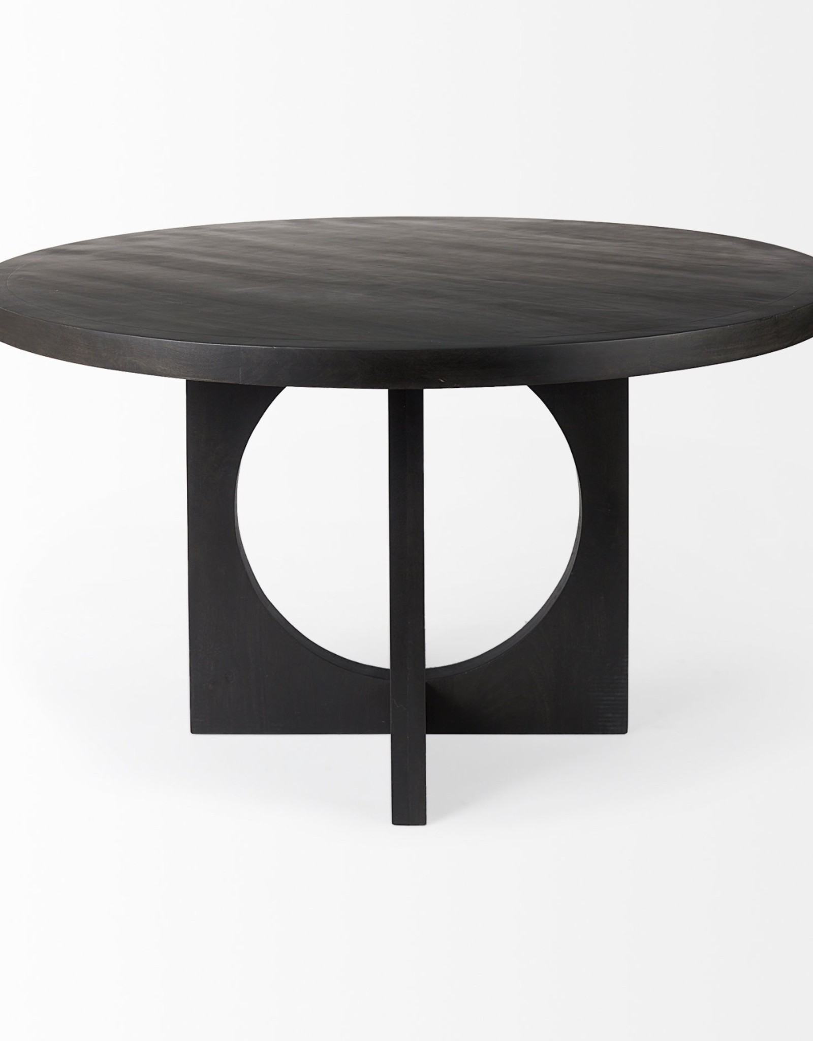 Liesl Round Dining Table in Black Wood