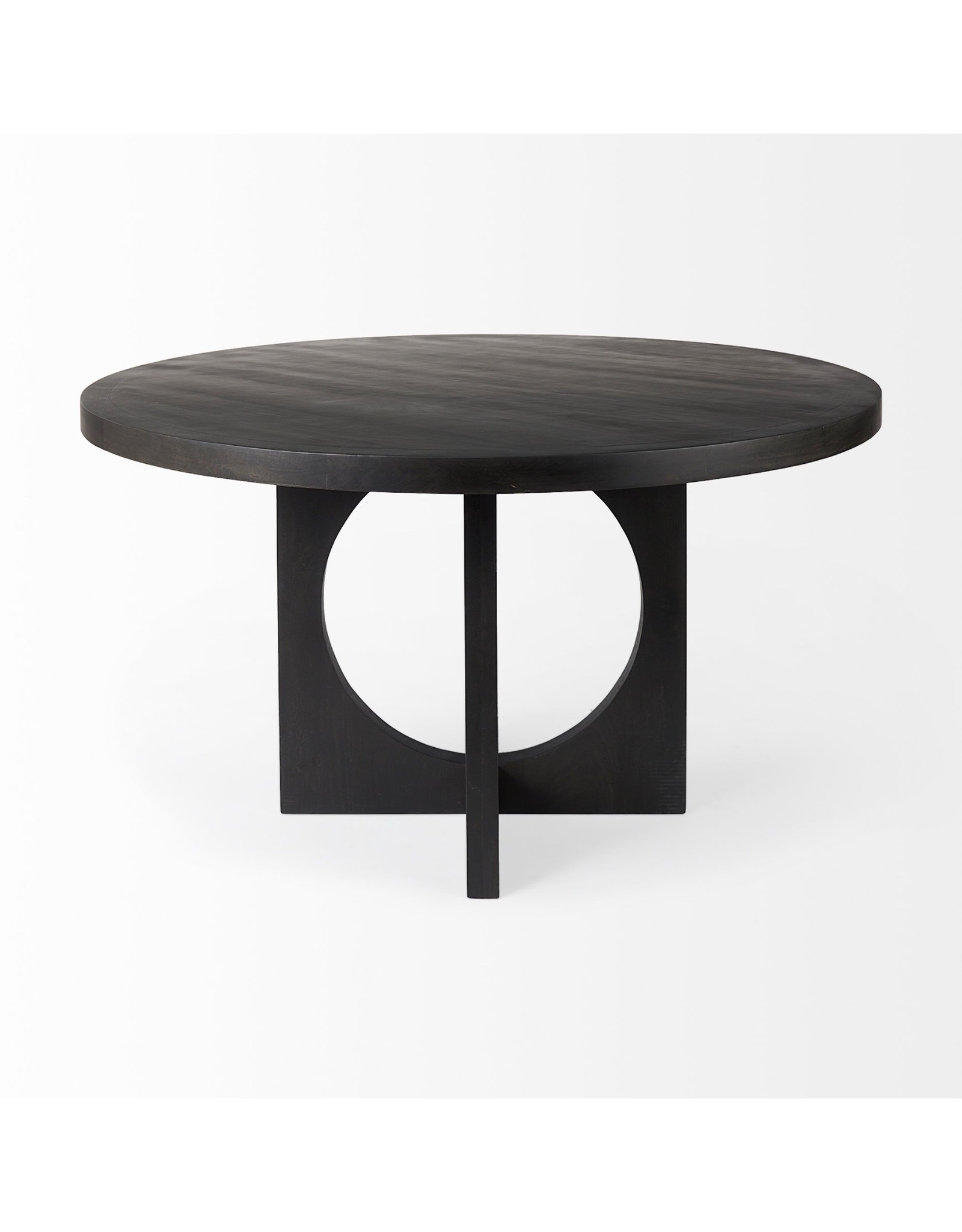 Liesl Round Dining Table in Black Wood
