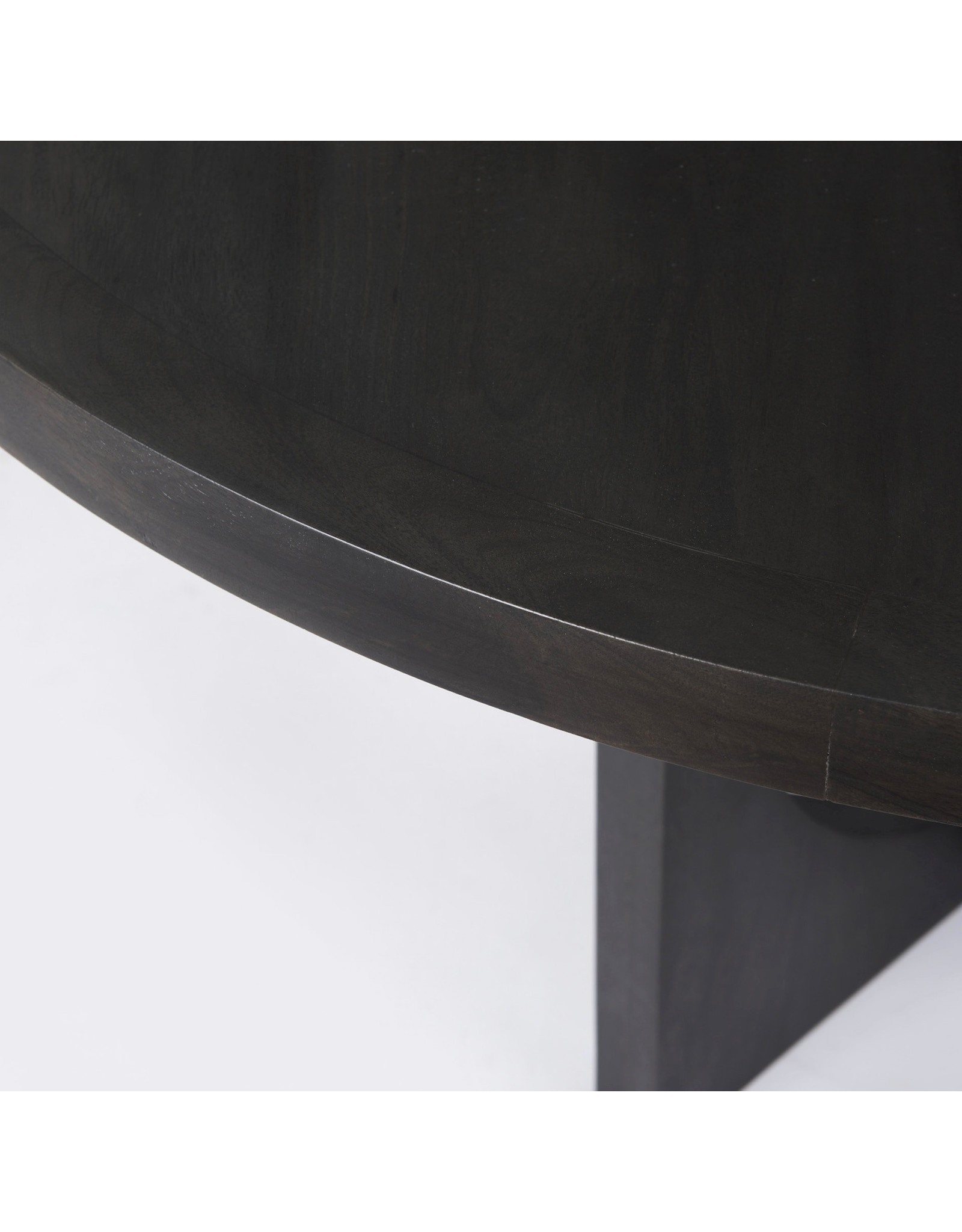 Liesl Round Dining Table in Black Wood