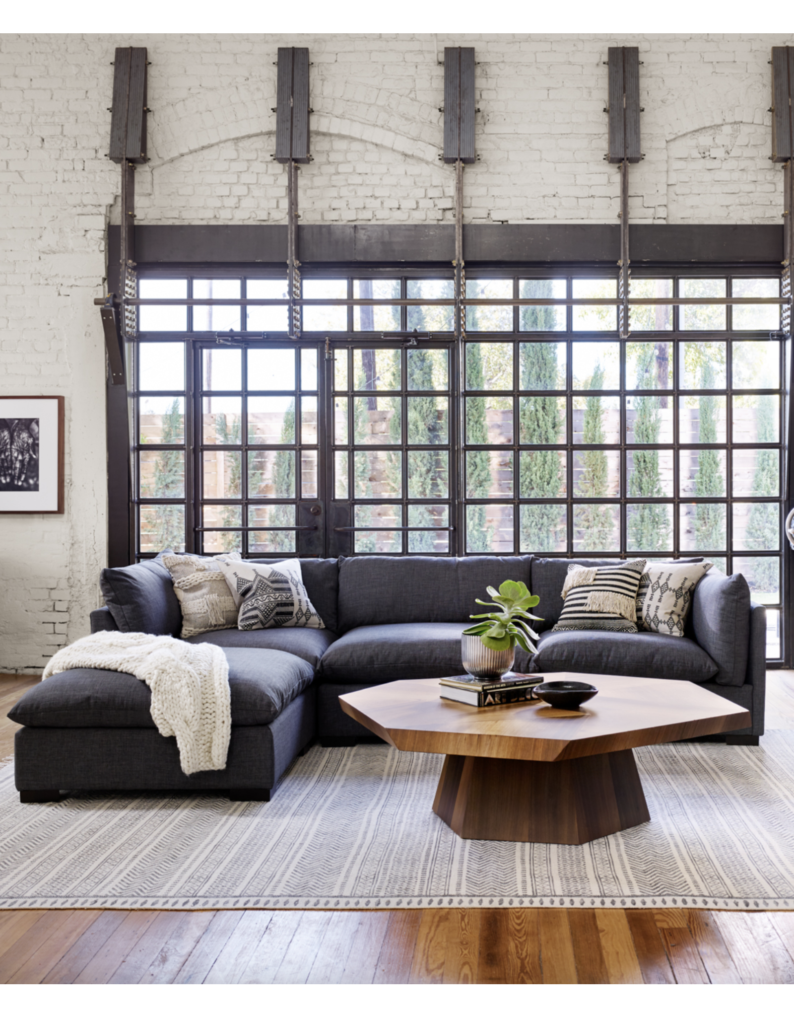 Westwood 3-Pc Sectional with Ottoman in Bennett Charcoal