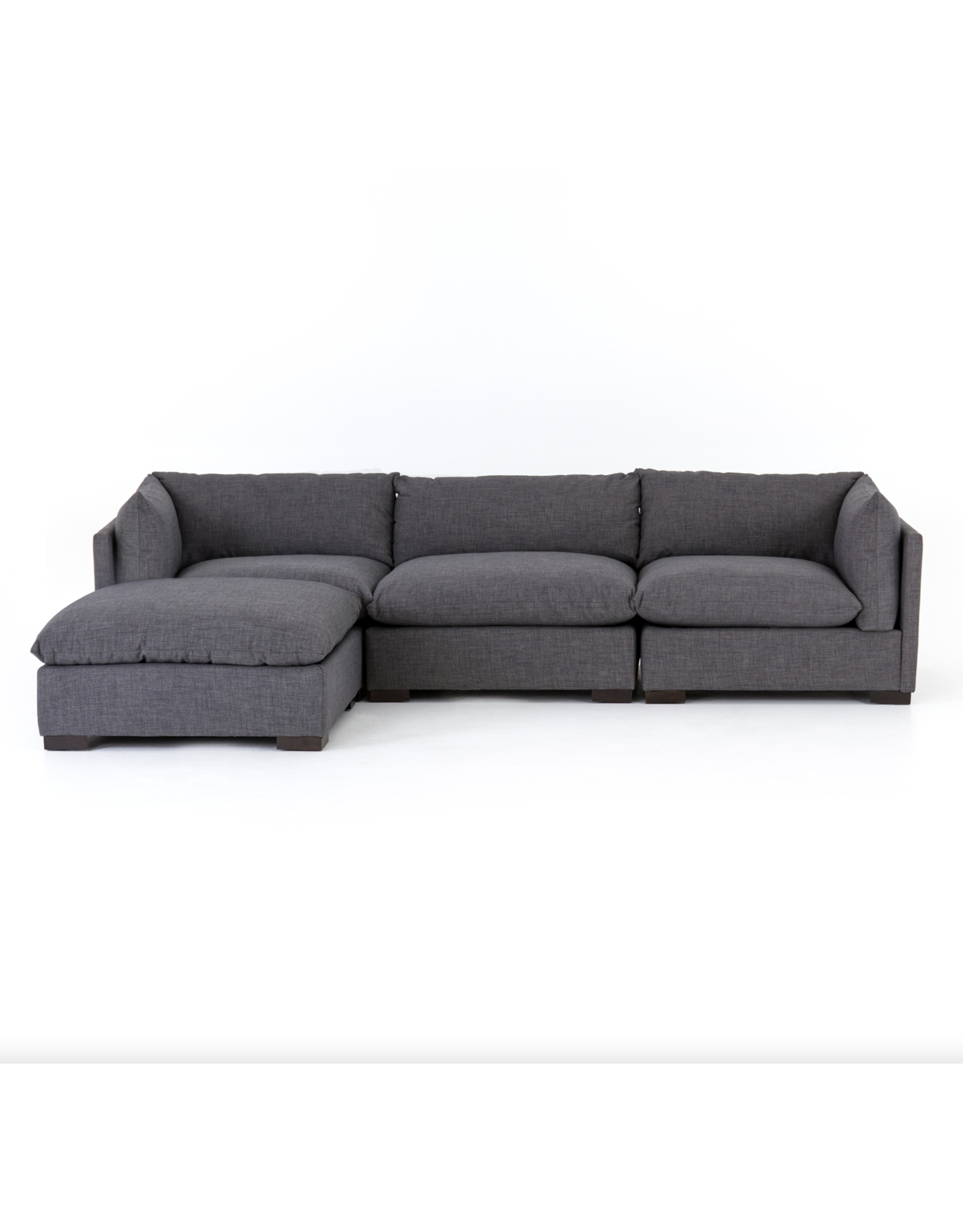 Westwood 3-Pc Sectional with Ottoman in Bennett Charcoal