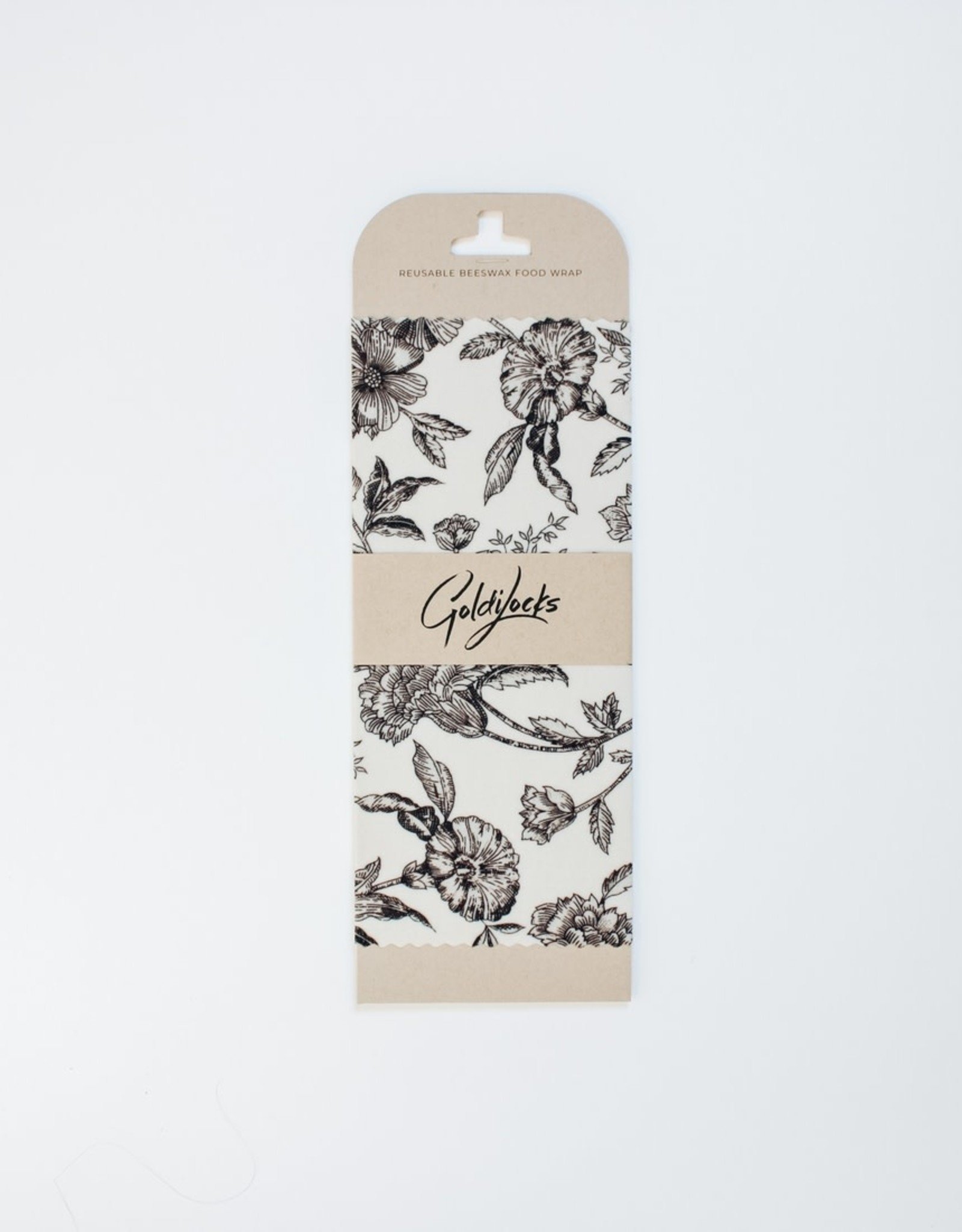 Beeswax Food Wraps, Black Floral - Single, Med