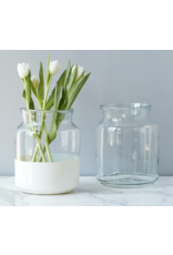 White Colourblock Mason Jar Vase, Small