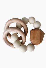 Hayes Silicone & Wood Teether - Cream