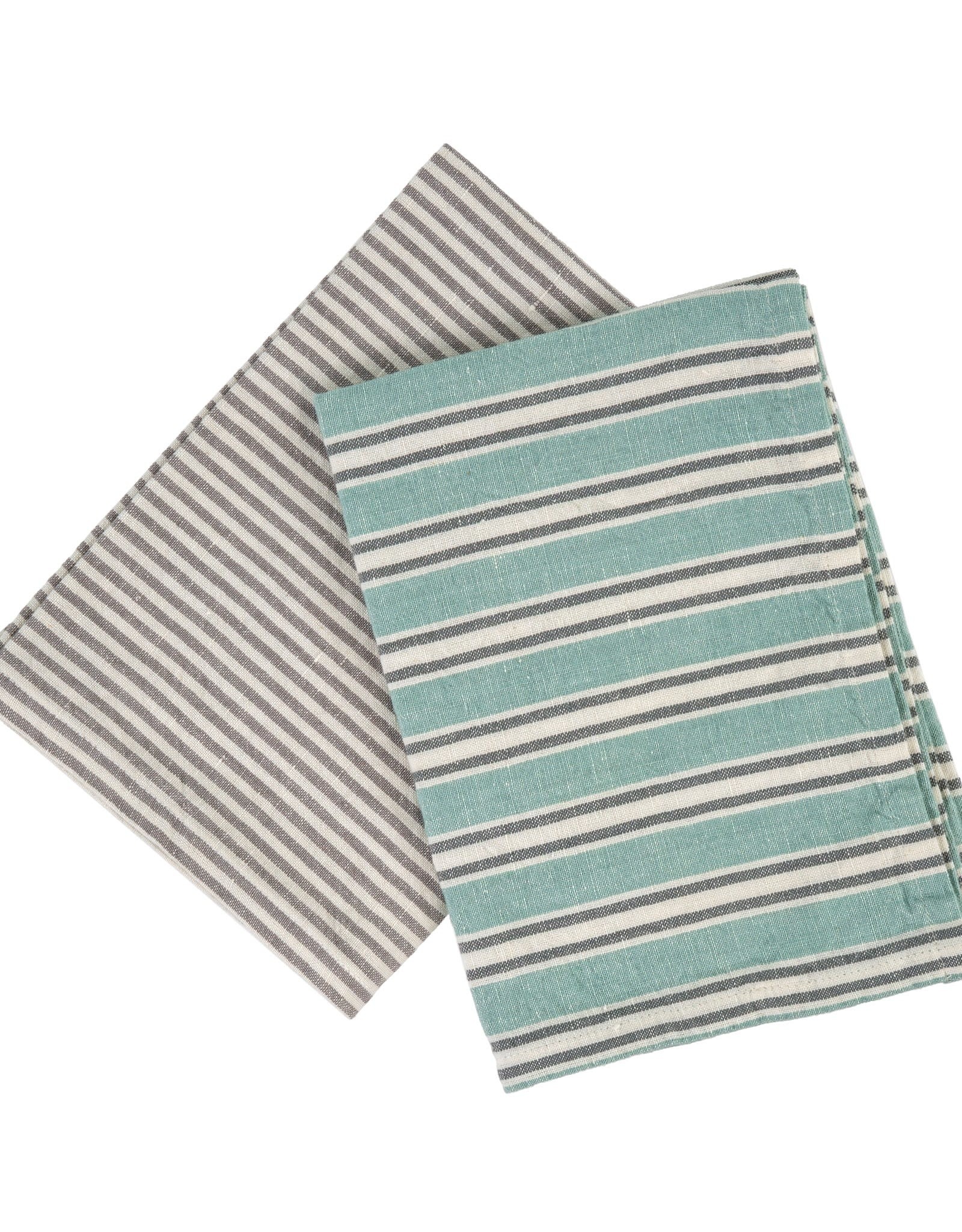French Linen Tea Towels S/2 Turquoise