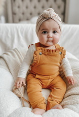 Corduroy Ruffle Romper in Butterscotch