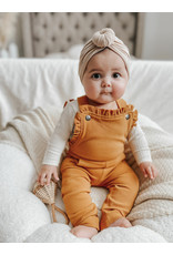 Corduroy Ruffle Romper in Butterscotch