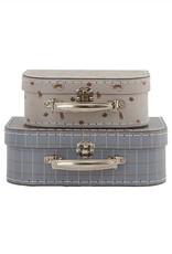 Mini Suitcase - Tiger & Grid, S/2
