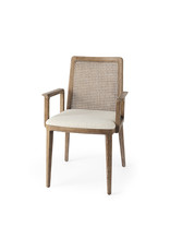 Clara Dining Chair w/ Arms, Light Brown