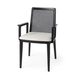 Clara Dining Chair w/ Arms, Black