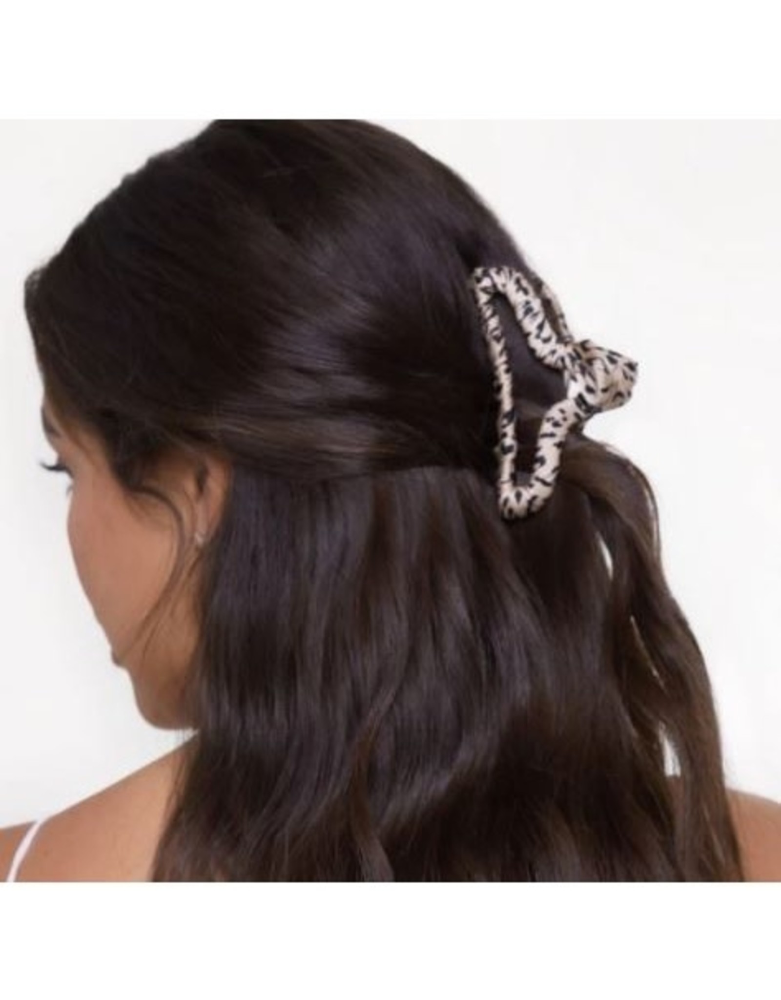 Satin Wrapped Claw Clip - Leopard