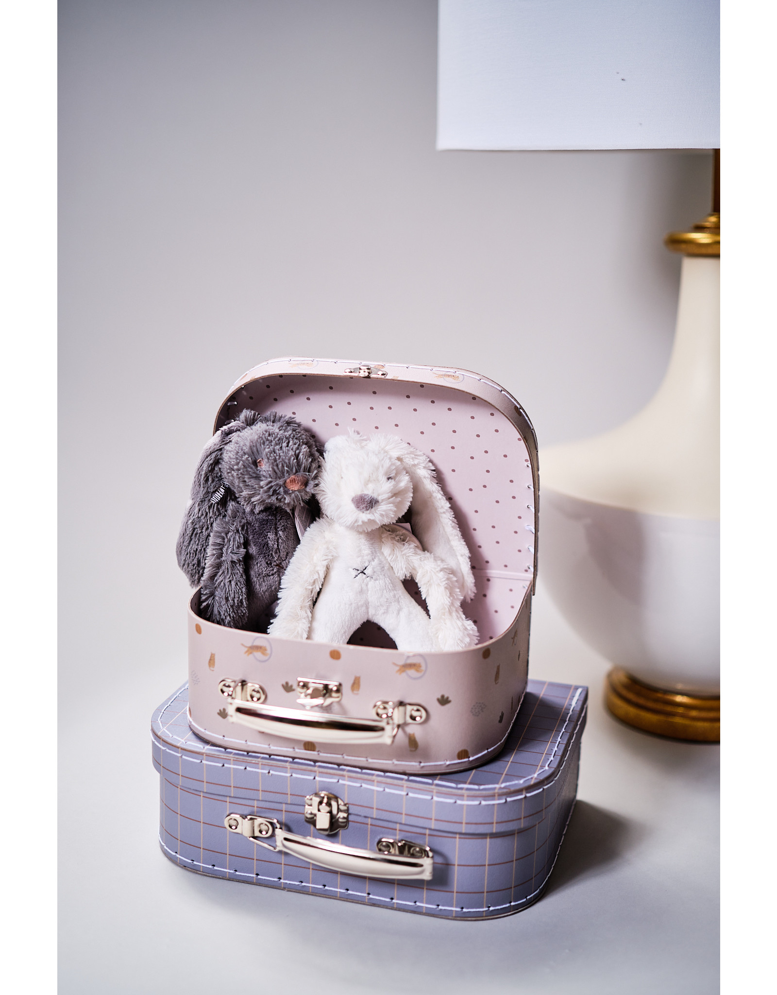 Mini Suitcase - Tiger & Grid, S/2