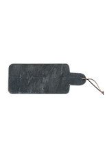 Marble Cheese/Cutting Board w/ Handle & Leather Tie, Black