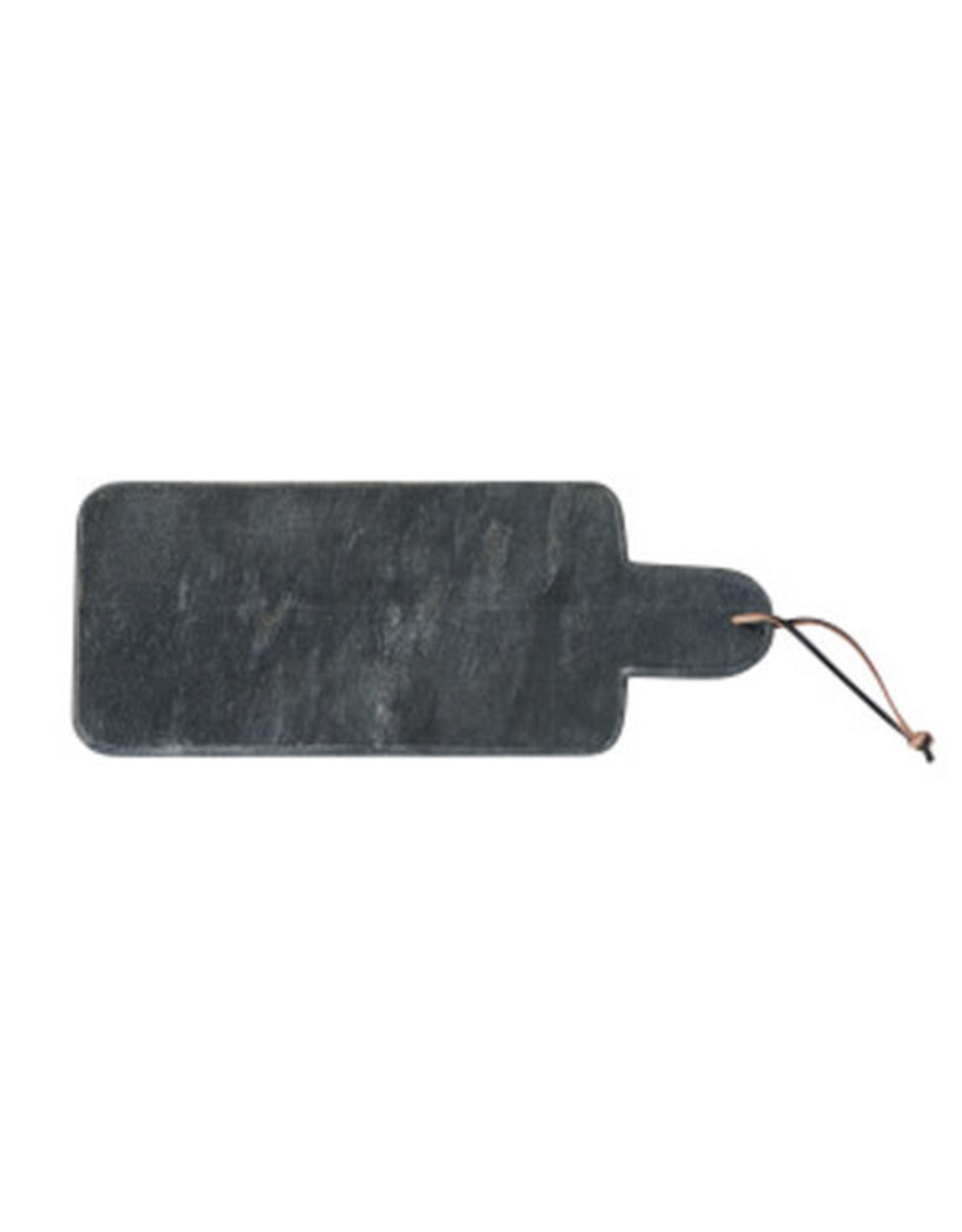 Marble Cheese/Cutting Board w/ Handle & Leather Tie, Black