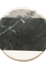 Round Marble Cheese/Cutting Board, Grey, Black & White