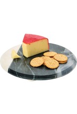 Round Marble Cheese/Cutting Board, Grey, Black & White