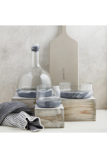 Small Grey Marble Plinth with Glass Bowl