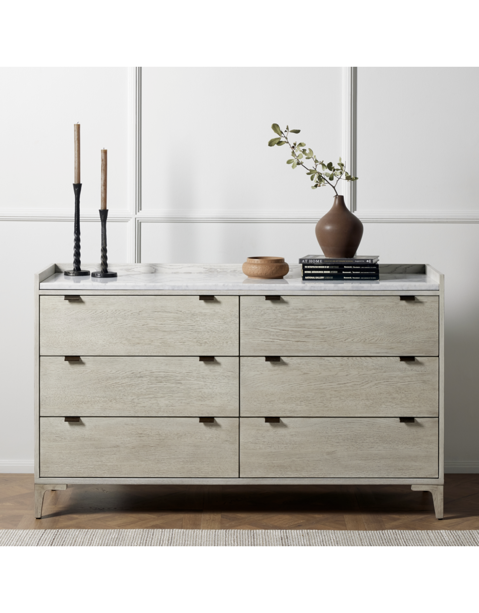 Viggo 6 Drawer Dresser-Vintage White Oak