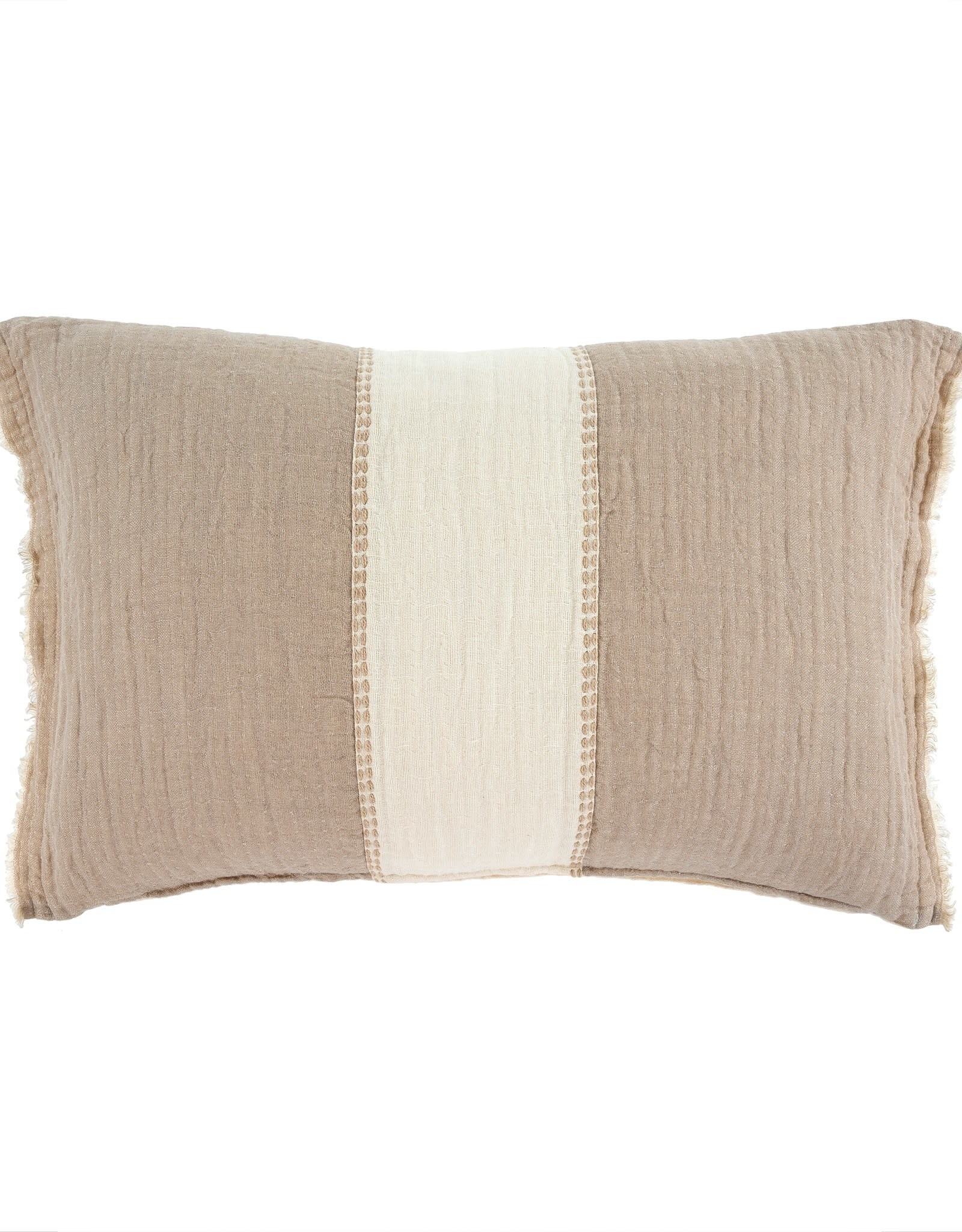 Kantha Patch Pillow Beige - 16x24