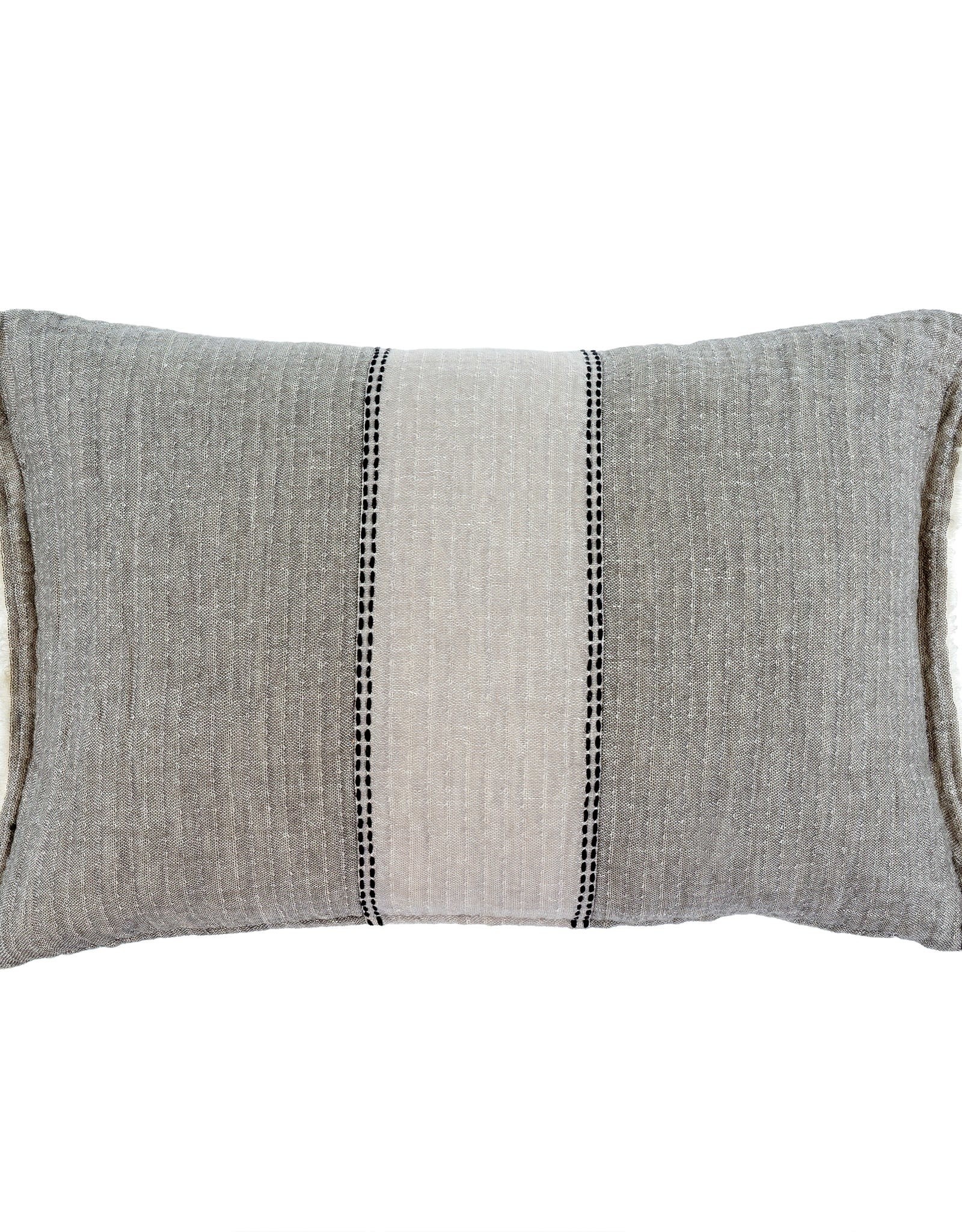 Kantha Patch Pillow Grey - 16x24