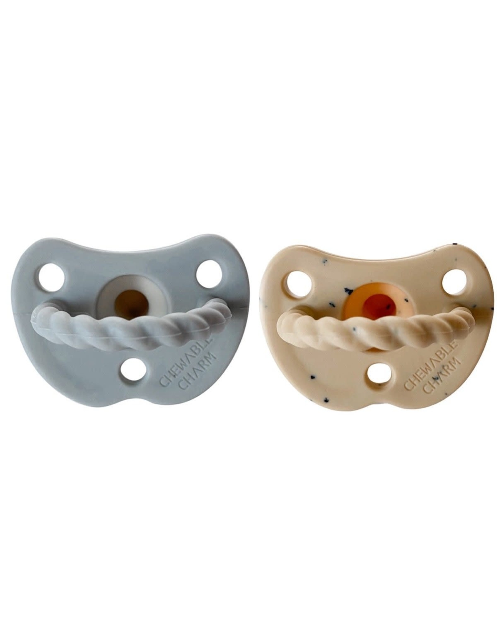 2 Pack Pacifier & Twirl | Grey + Tan Speckle (3-12+mth)