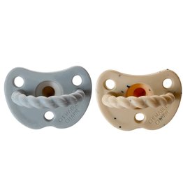 2 Pack Pacifier & Twirl | Grey + Tan Speckle (3-12+mth)