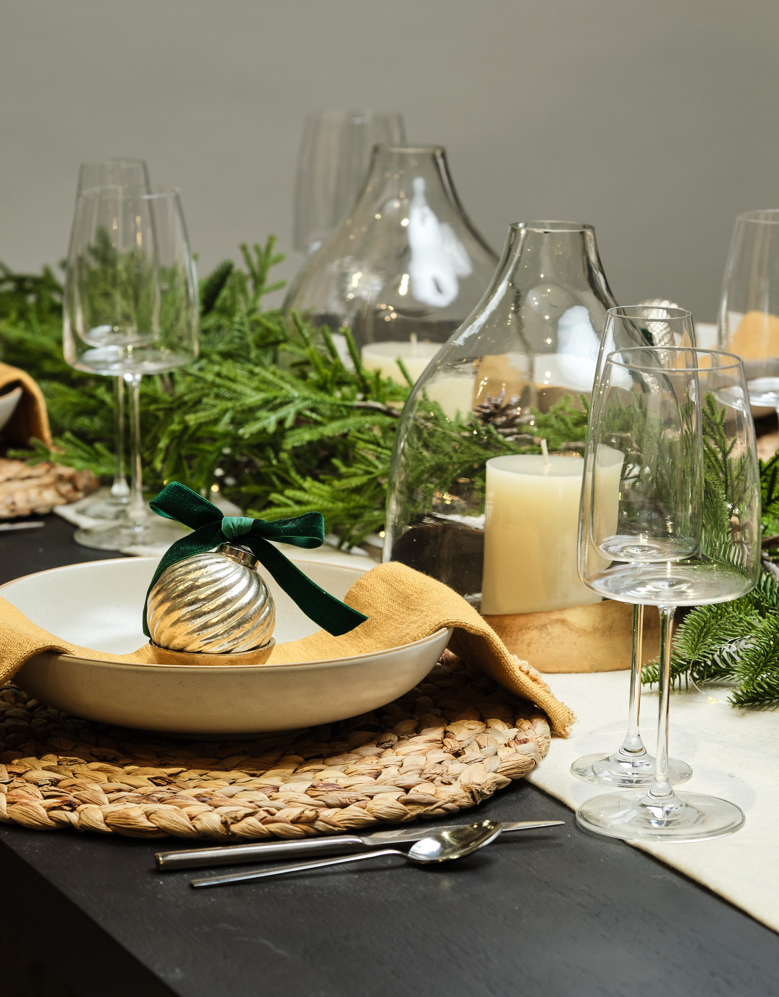 Glass Cloche with Copper Metal Tray