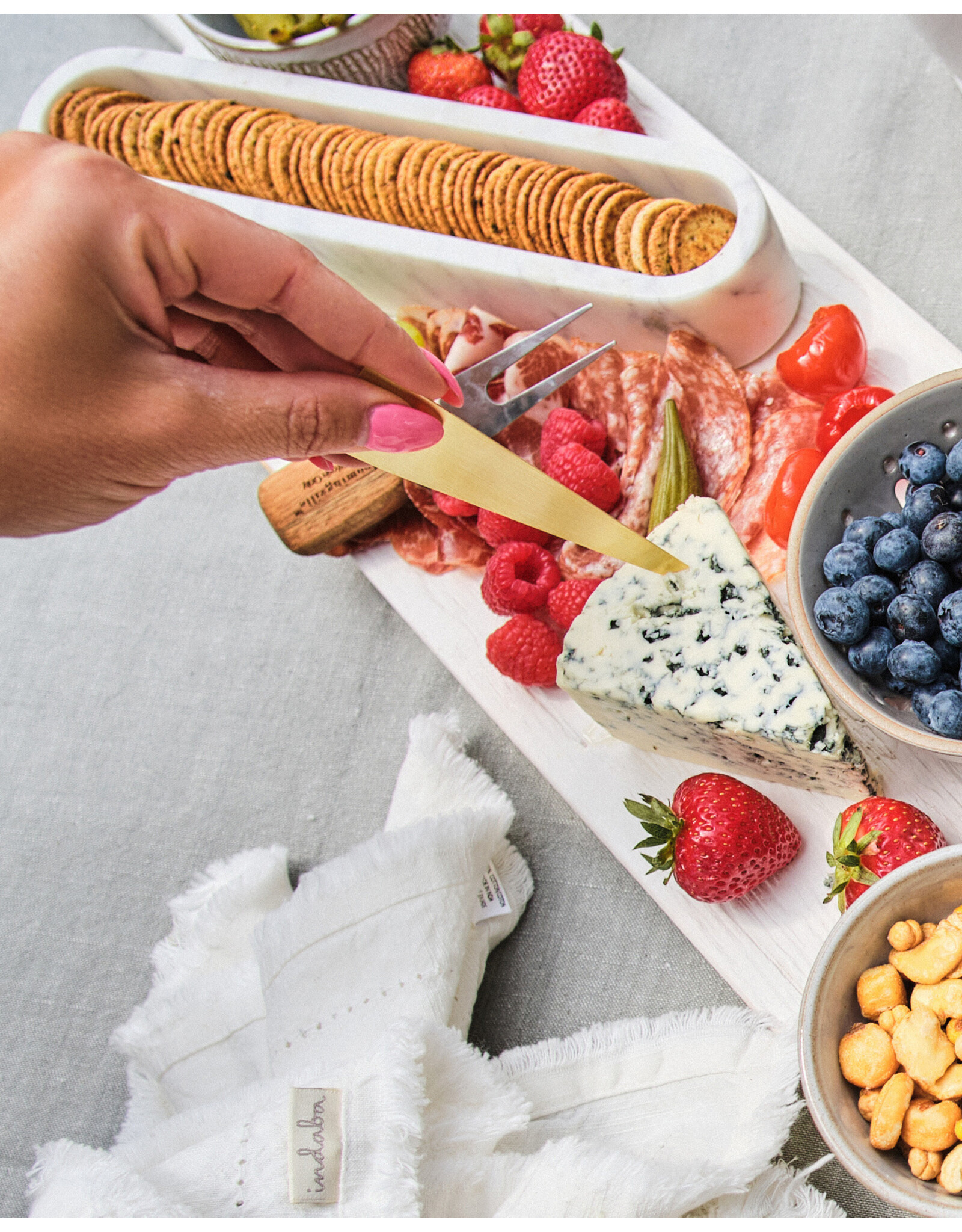 White Marble Cracker Dish