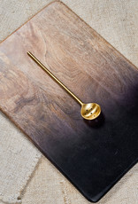 Brass Olive Spoon w/ Brushed Finish
