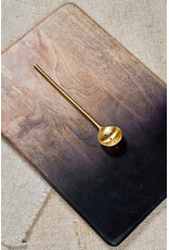 Brass Olive Spoon w/ Brushed Finish