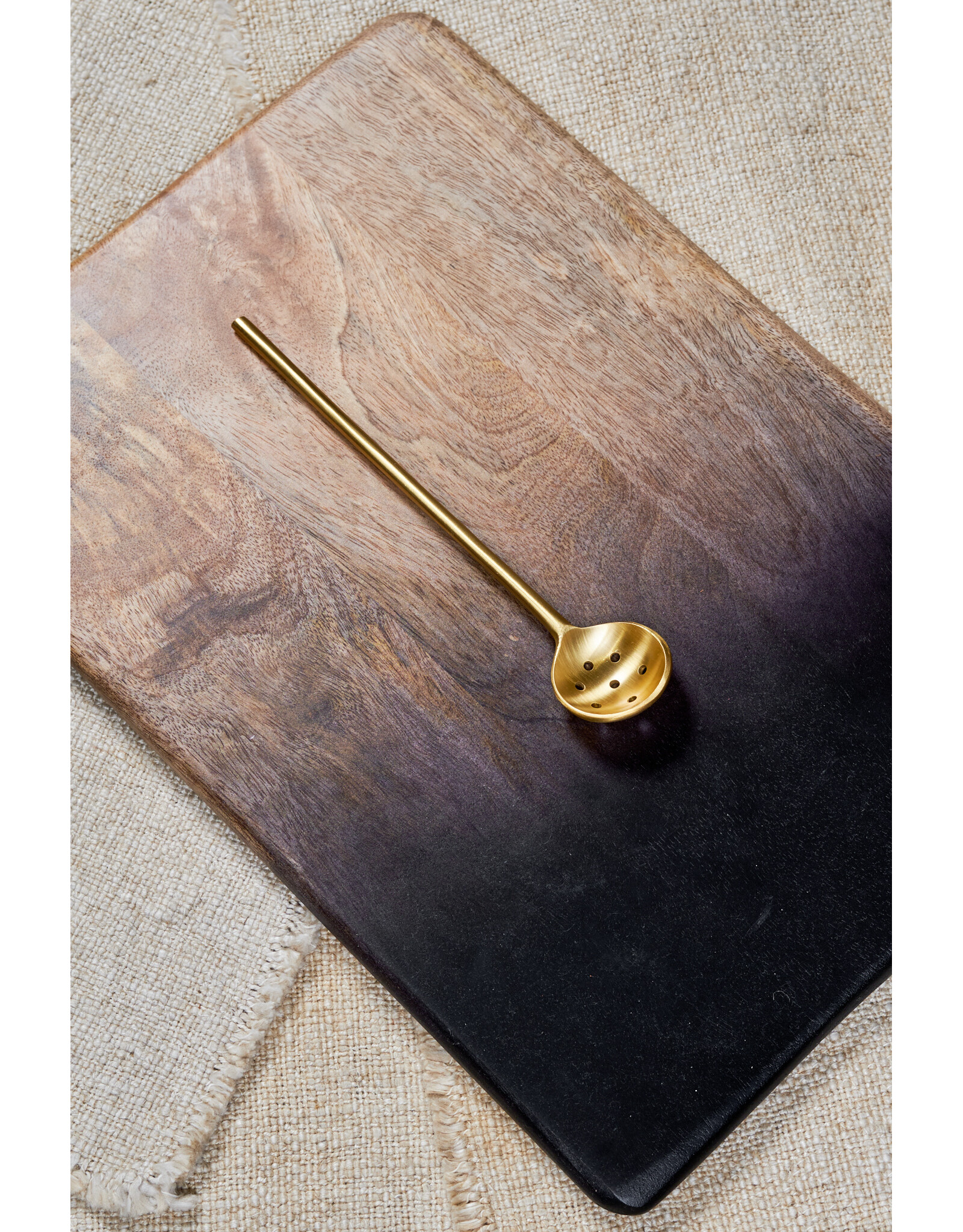 Brass Olive Spoon w/ Brushed Finish